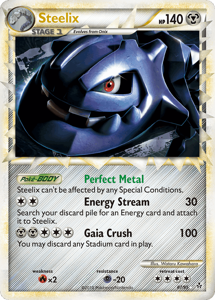 Steelix #87 from HS—Unleashed - Rare Prime - Illustrated by Wataru Kawahara