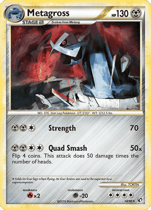 Metagross #18 from HS—Undaunted - Rare - Illustrated by TOKIYA
