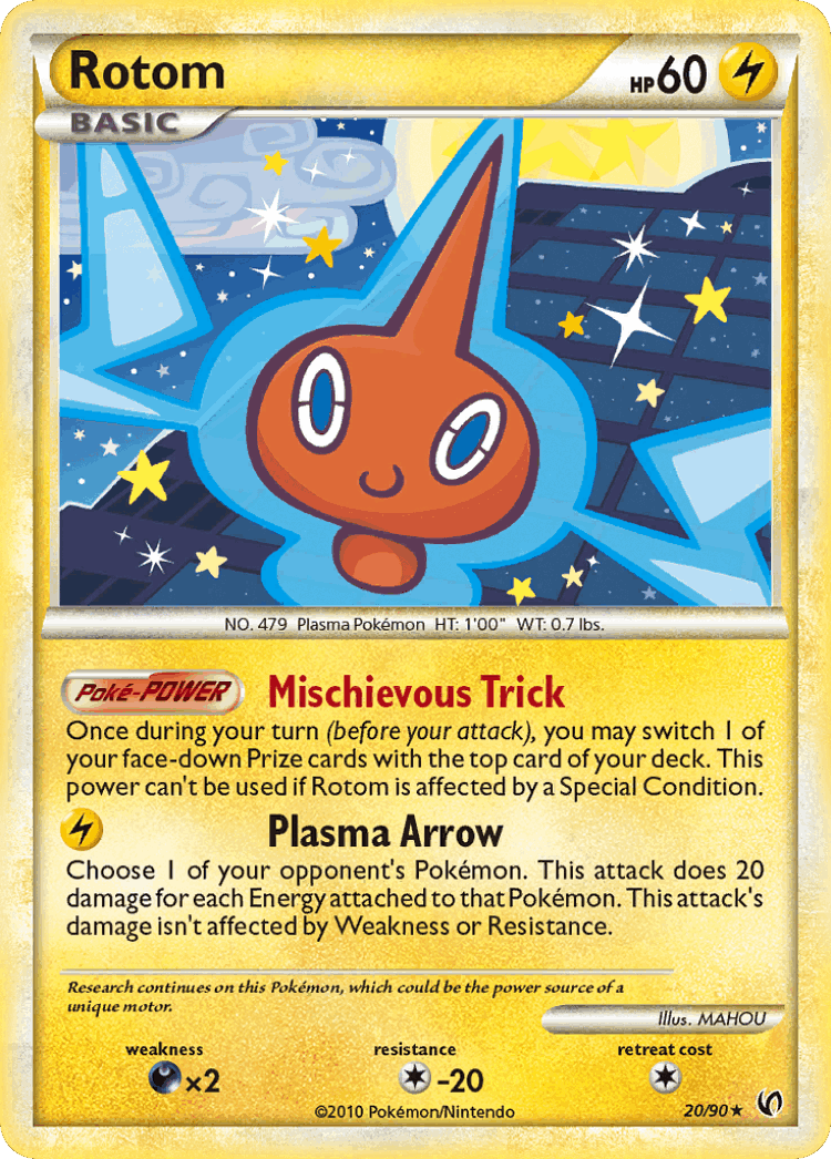 Rotom #20 from HS—Undaunted - Rare - Illustrated by MAHOU