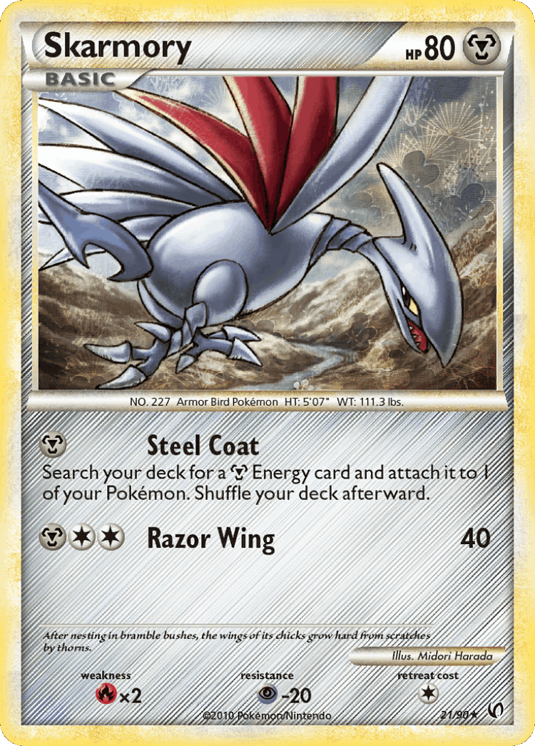 Skarmory #21 from HS—Undaunted - Rare - Illustrated by Midori Harada