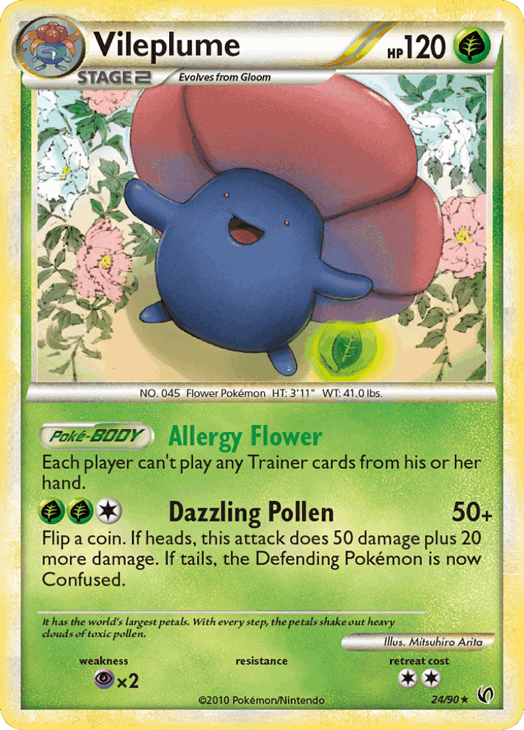 Vileplume #24 from HS—Undaunted - Rare - Illustrated by Mitsuhiro Arita