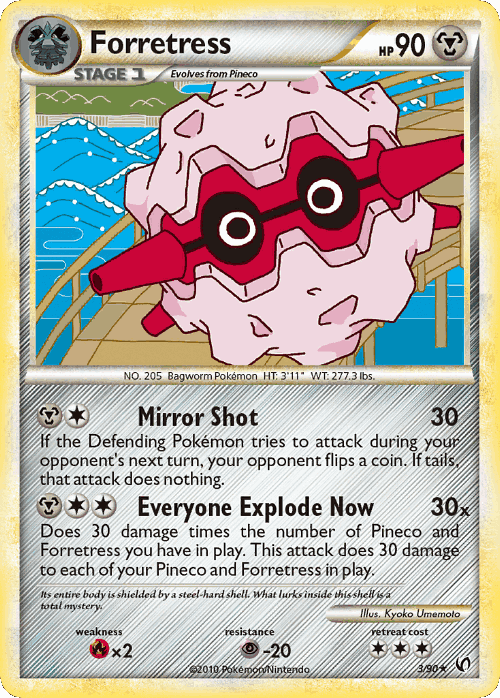 Forretress #3 from HS—Undaunted - Rare Holo - Illustrated by Kyoko Umemoto