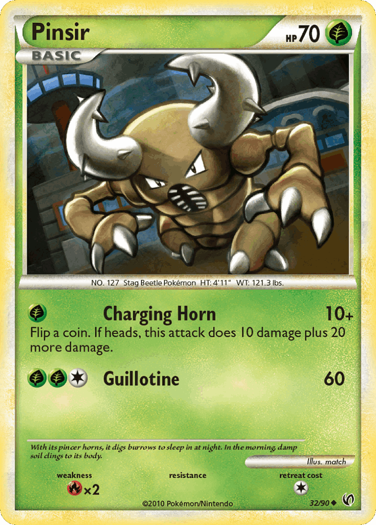Pinsir #32 from HS—Undaunted - Uncommon - Illustrated by match