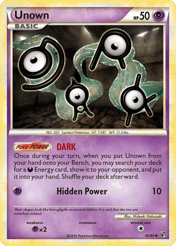 Unown #40 from HS—Undaunted - Uncommon - Illustrated by Hideaki Hakozaki
