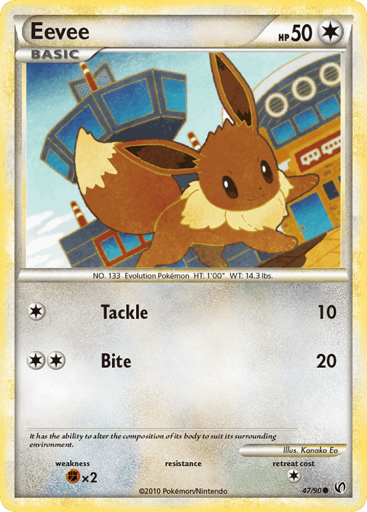 Eevee #47 from HS—Undaunted - Common - Illustrated by Kanako Eo