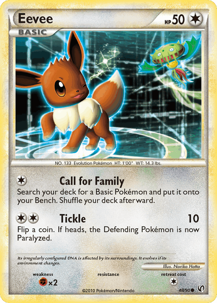 Eevee #48 from HS—Undaunted - Common - Illustrated by Noriko Hotta