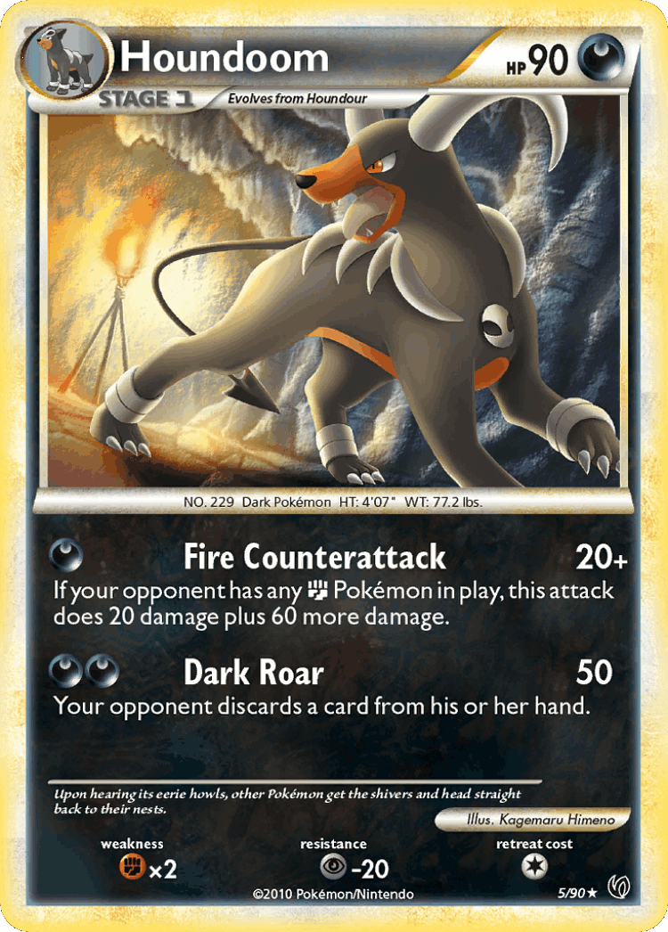 Houndoom #5 from HS—Undaunted - Rare Holo - Illustrated by Kagemaru Himeno