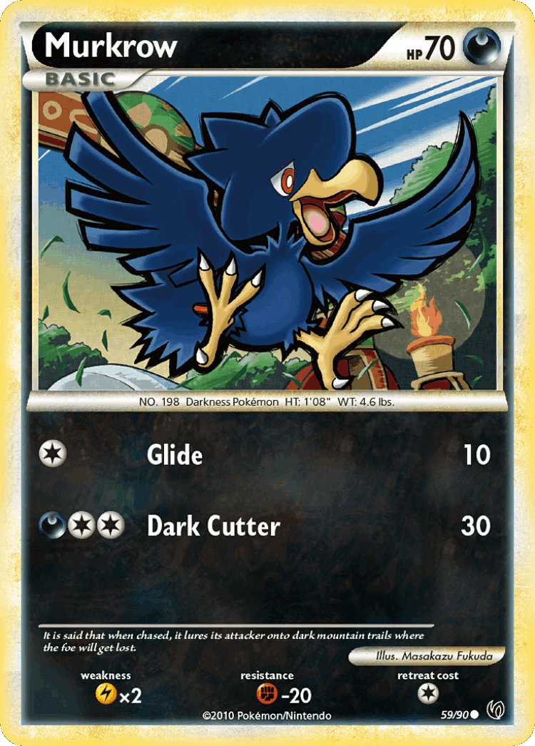 Murkrow #59 from HS—Undaunted - Common - Illustrated by Masakazu Fukuda