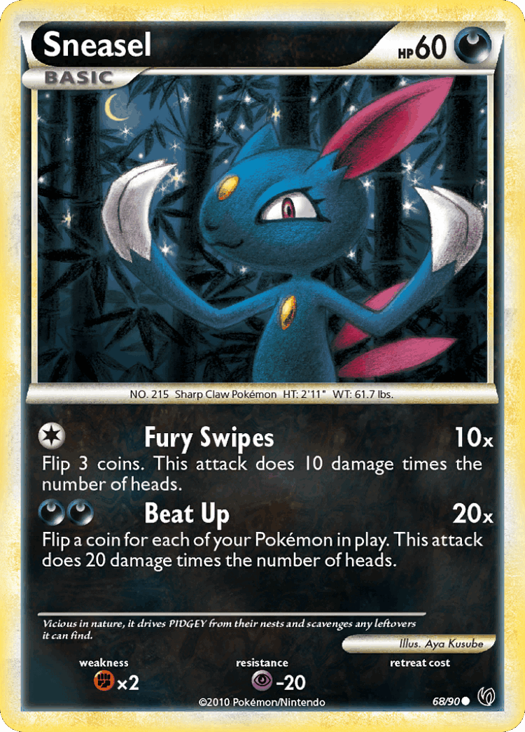 Sneasel #68 from HS—Undaunted - Common - Illustrated by Aya Kusube