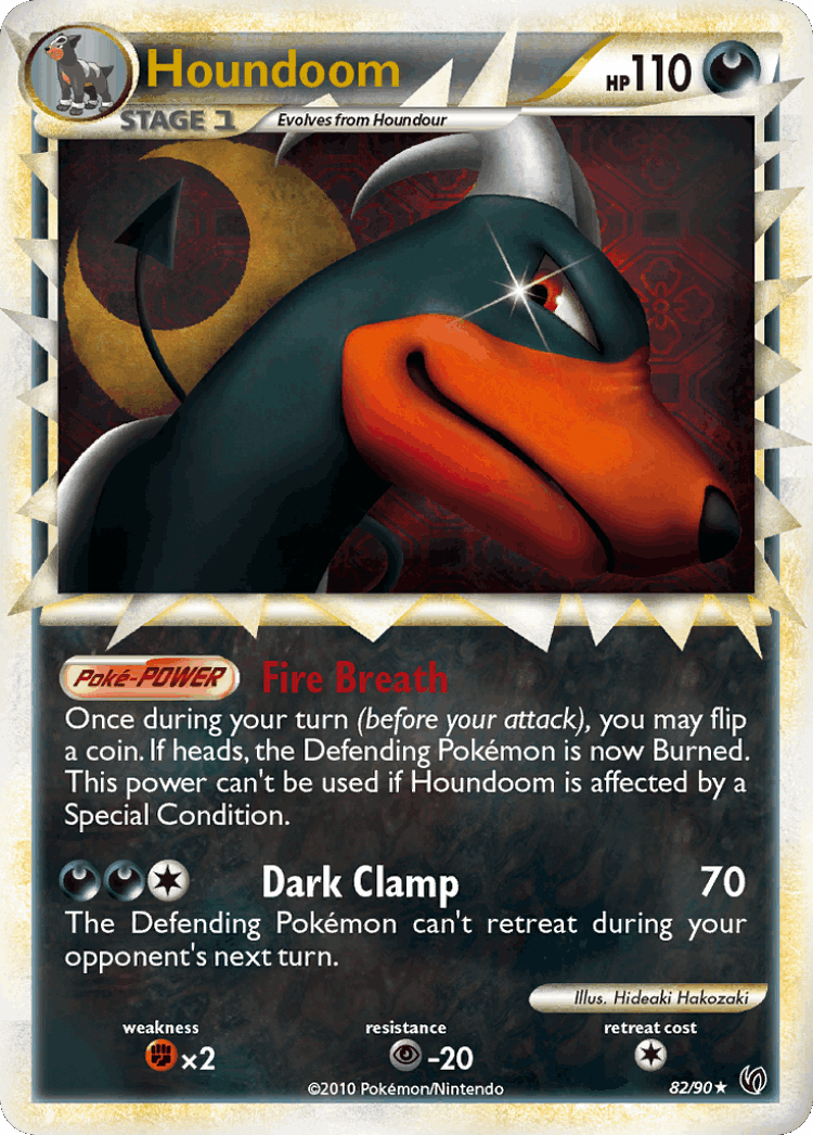 Houndoom #82 from HS—Undaunted - Rare Prime - Illustrated by Hideaki Hakozaki