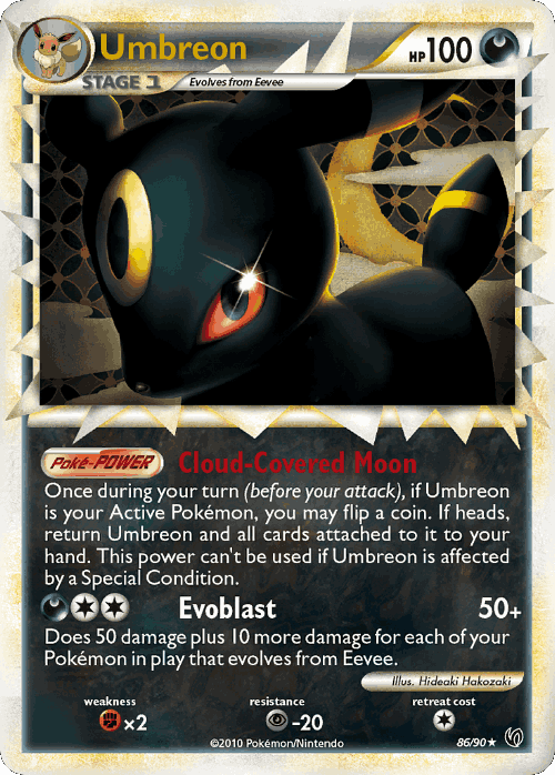 Umbreon #86 from HS—Undaunted - Rare Prime - Illustrated by Hideaki Hakozaki