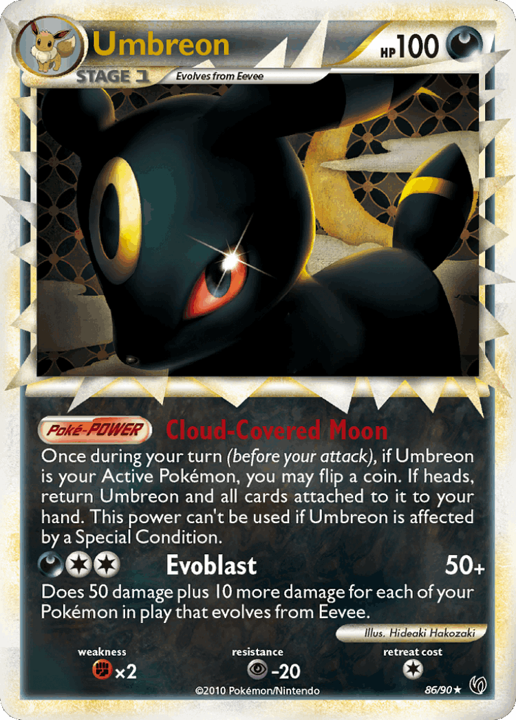 Umbreon #86 from HS—Undaunted - Rare Prime - Illustrated by Hideaki Hakozaki
