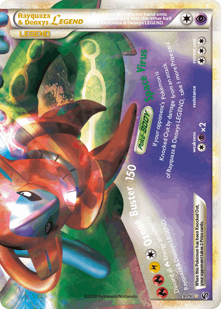 Rayquaza & Deoxys LEGEND #90 from HS—Undaunted - LEGEND - Illustrated by Shinji Higuchi + Sachiko Eba