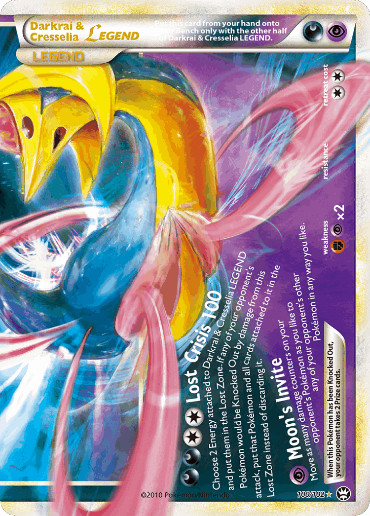Darkrai & Cresselia LEGEND #100 from HS—Triumphant - LEGEND - Illustrated by Shinji Higuchi + Noriko Takaya