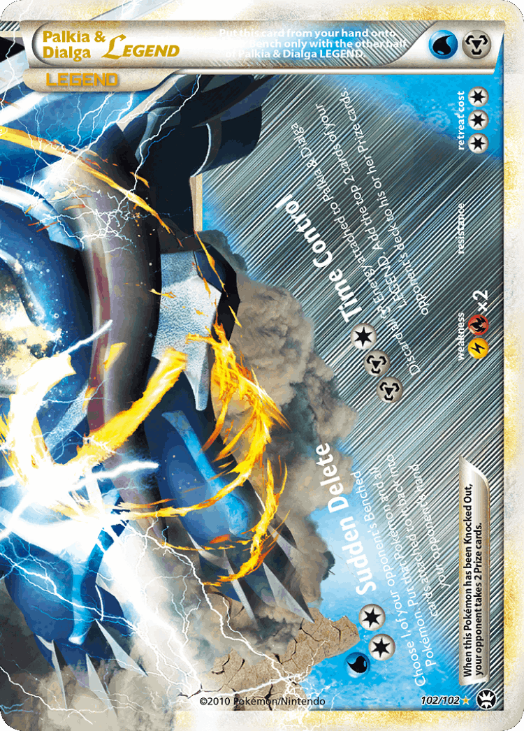 Palkia & Dialga LEGEND #102 from HS—Triumphant - LEGEND - Illustrated by Shinji Higuchi + Sachiko Eba