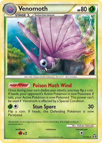 Venomoth Pokémon TCG card art