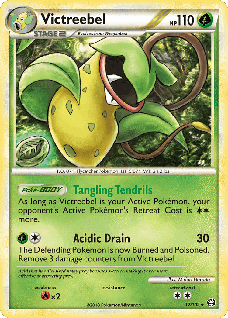 Victreebel #12 from HS—Triumphant - Rare Holo - Illustrated by Midori Harada
