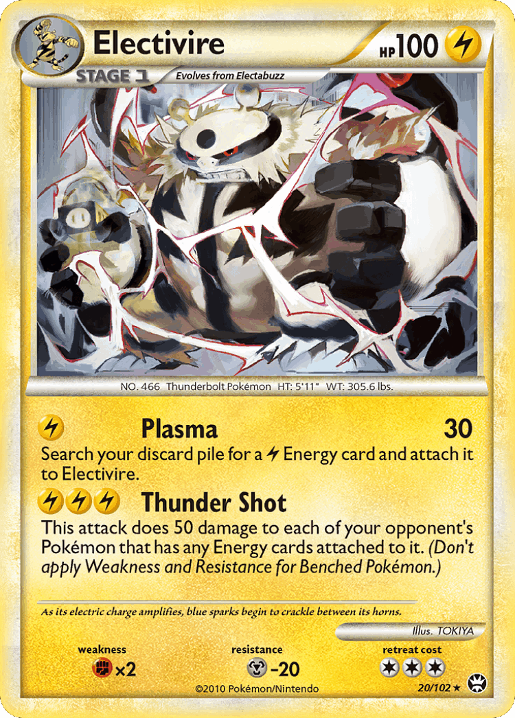 Electivire #20 from HS—Triumphant - Rare - Illustrated by TOKIYA