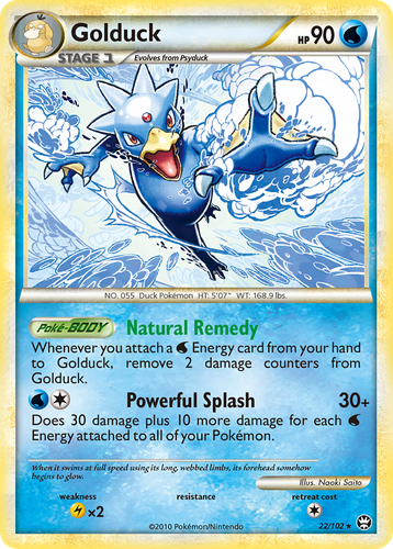 Golduck #22 from HS—Triumphant - Rare - Illustrated by Naoki Saito