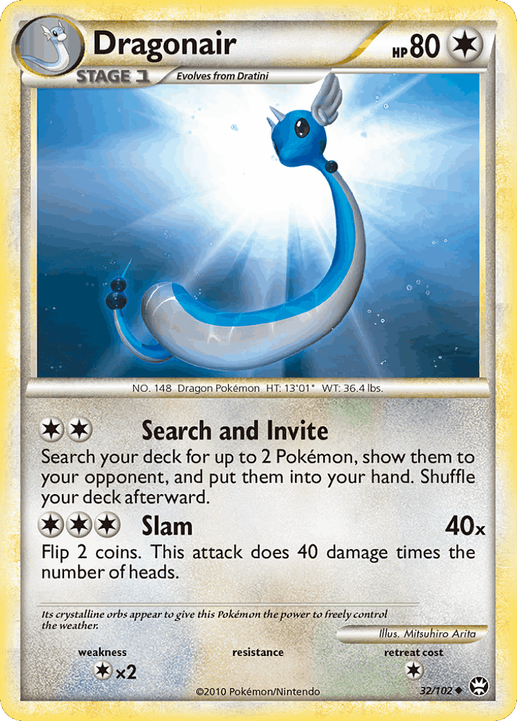 Dragonair #32 from HS—Triumphant - Uncommon - Illustrated by Mitsuhiro Arita