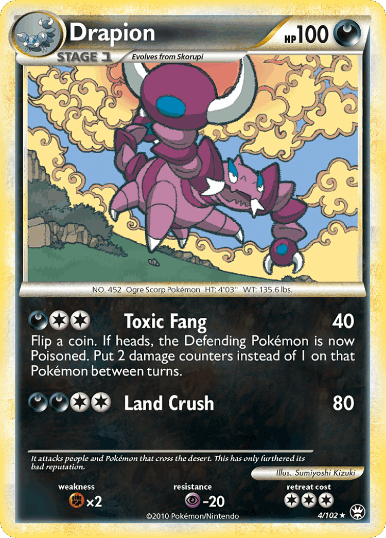 Drapion #4 from HS—Triumphant - Rare Holo - Illustrated by Sumiyoshi Kizuki