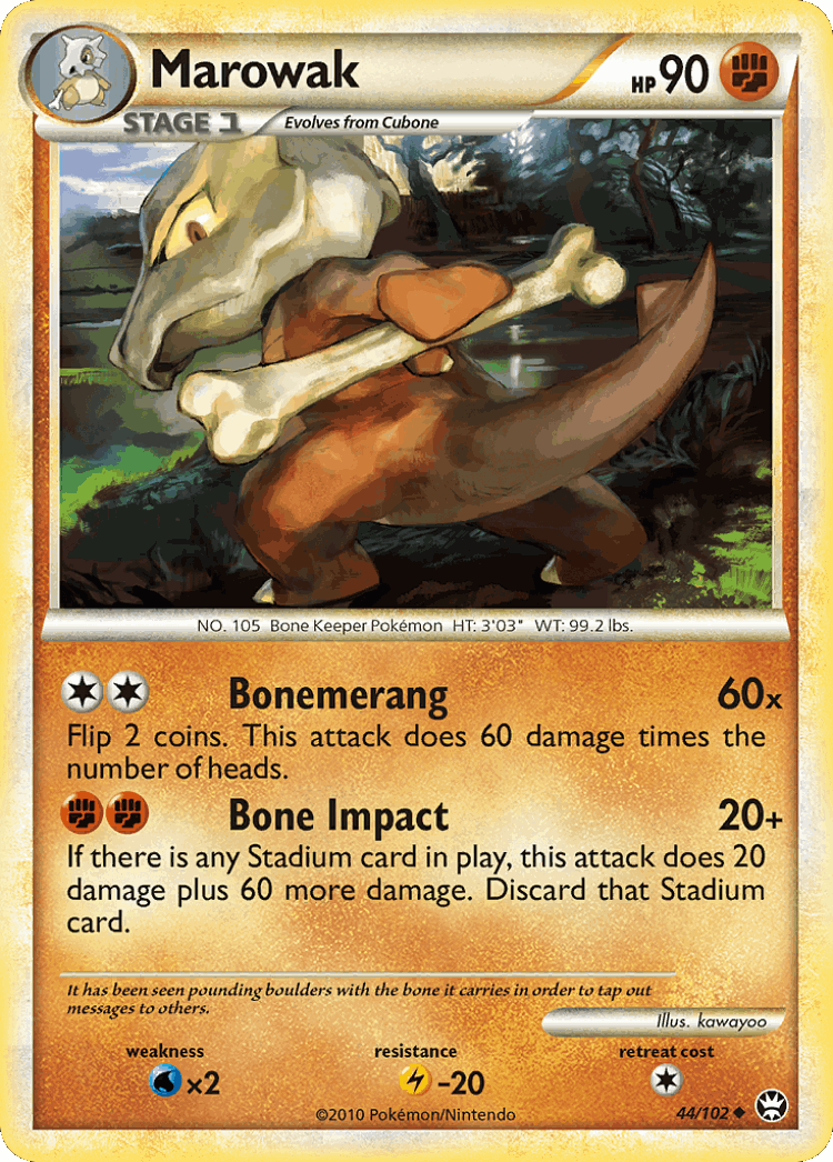 Marowak #44 from HS—Triumphant - Uncommon - Illustrated by kawayoo