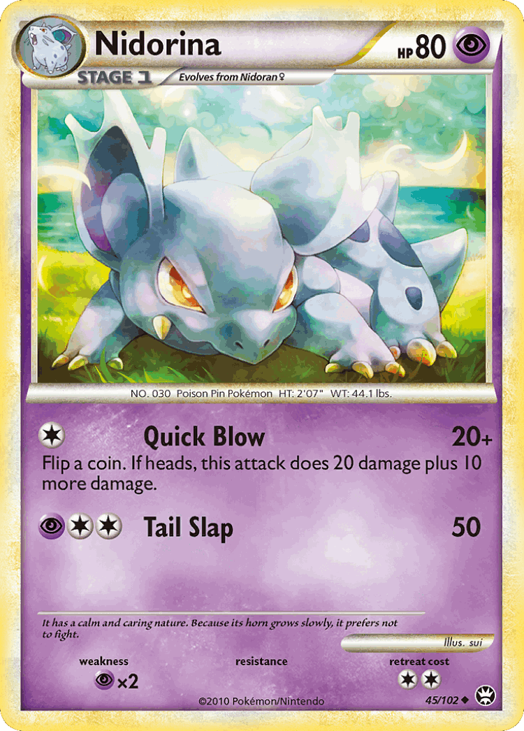 Nidorina #45 from HS—Triumphant - Uncommon - Illustrated by sui
