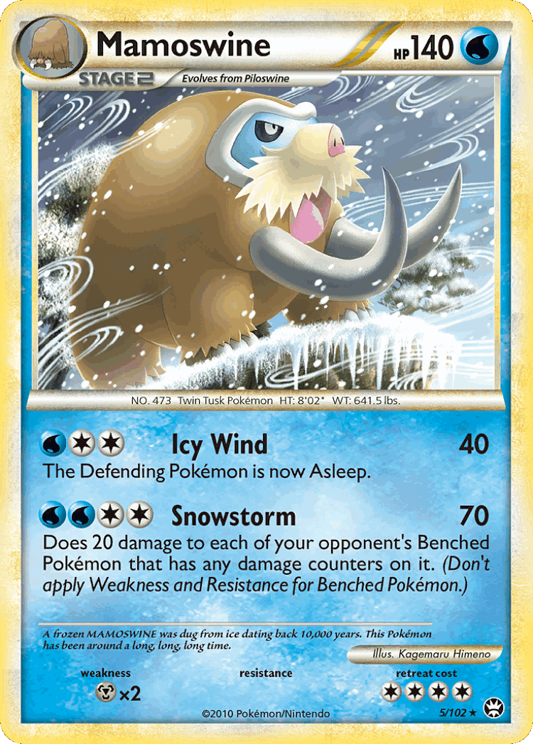 Mamoswine #5 from HS—Triumphant - Rare Holo - Illustrated by Kagemaru Himeno