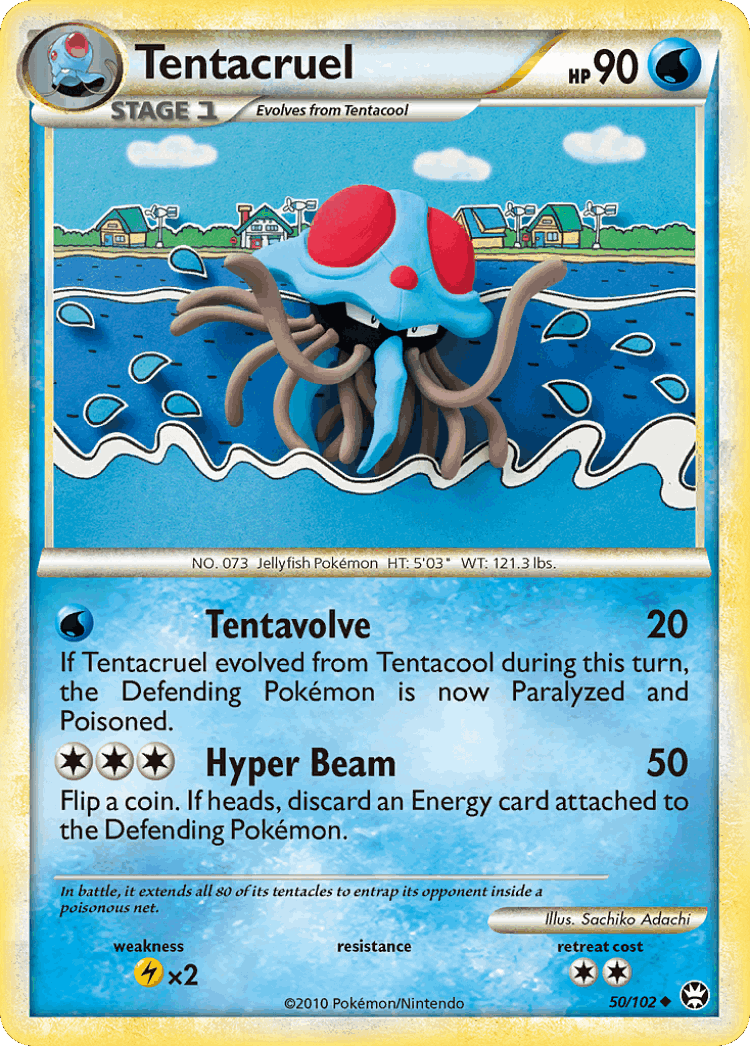 Tentacruel #50 from HS—Triumphant - Uncommon - Illustrated by Sachiko Adachi