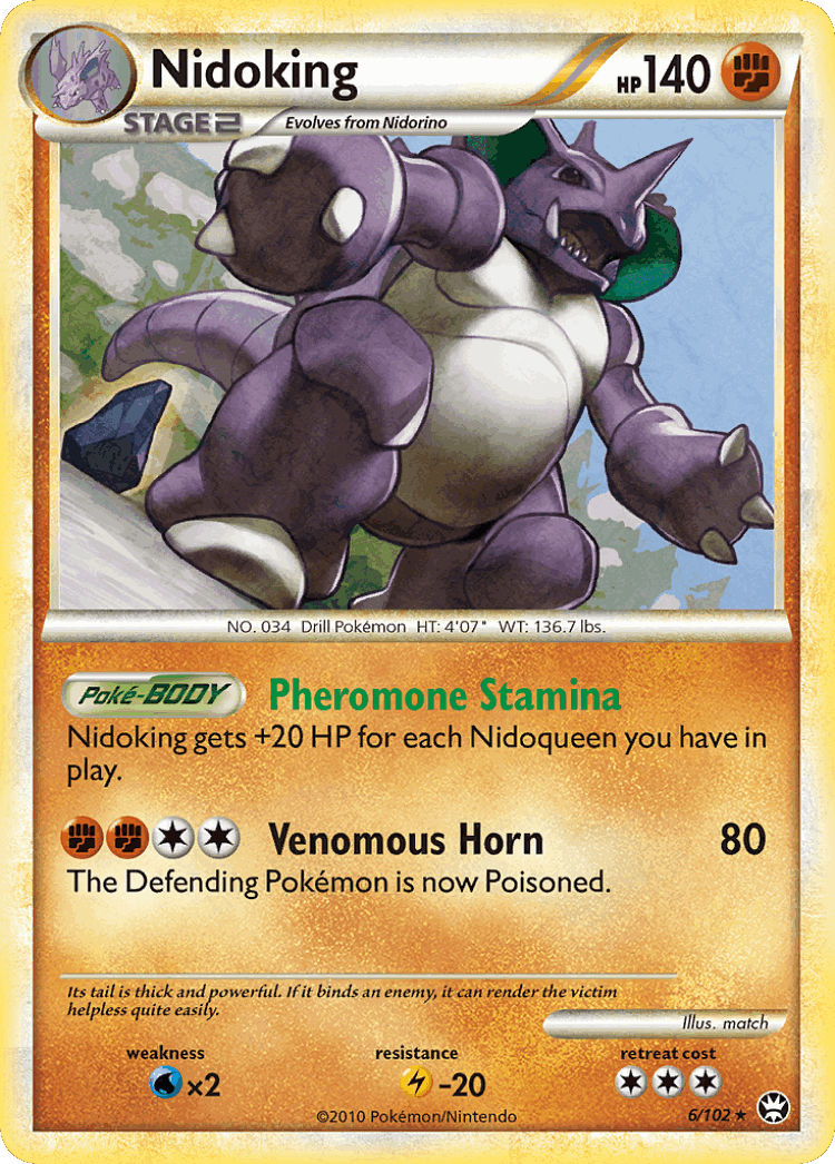 Nidoking #6 from HS—Triumphant - Rare Holo - Illustrated by match