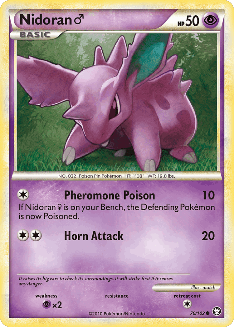 Nidoran ♂ #70 from HS—Triumphant - Common - Illustrated by match
