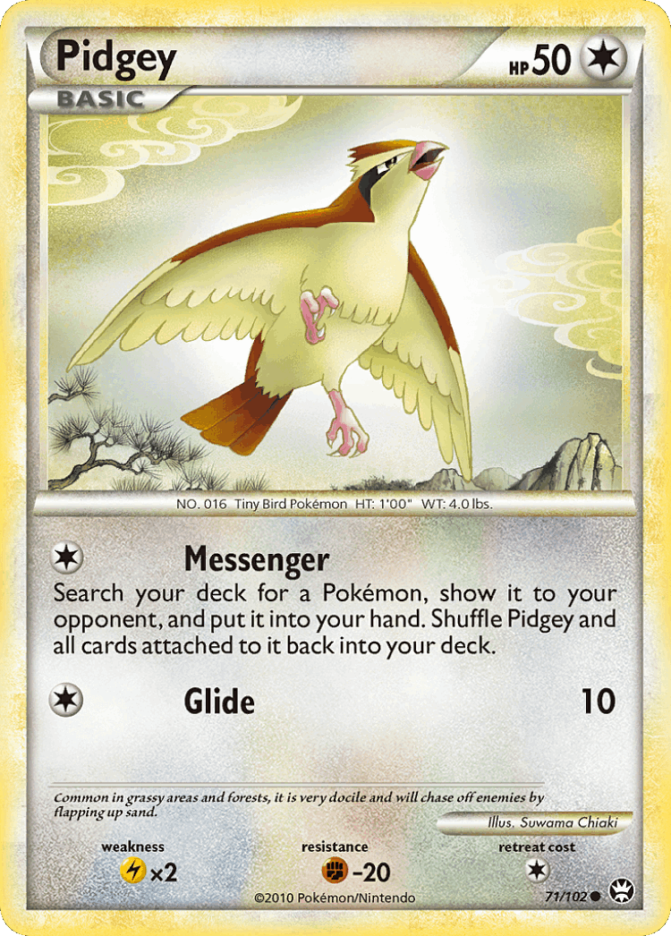 Pidgey #71 from HS—Triumphant - Common - Illustrated by Suwama Chiaki