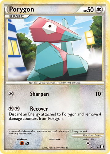 Porygon #73 from HS—Triumphant - Common - Illustrated by Kouki Saitou