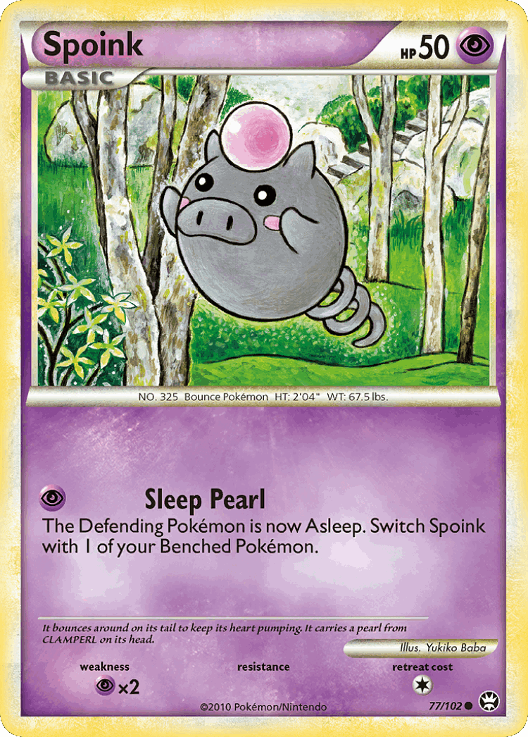 Spoink #77 from HS—Triumphant - Common - Illustrated by Yukiko Baba