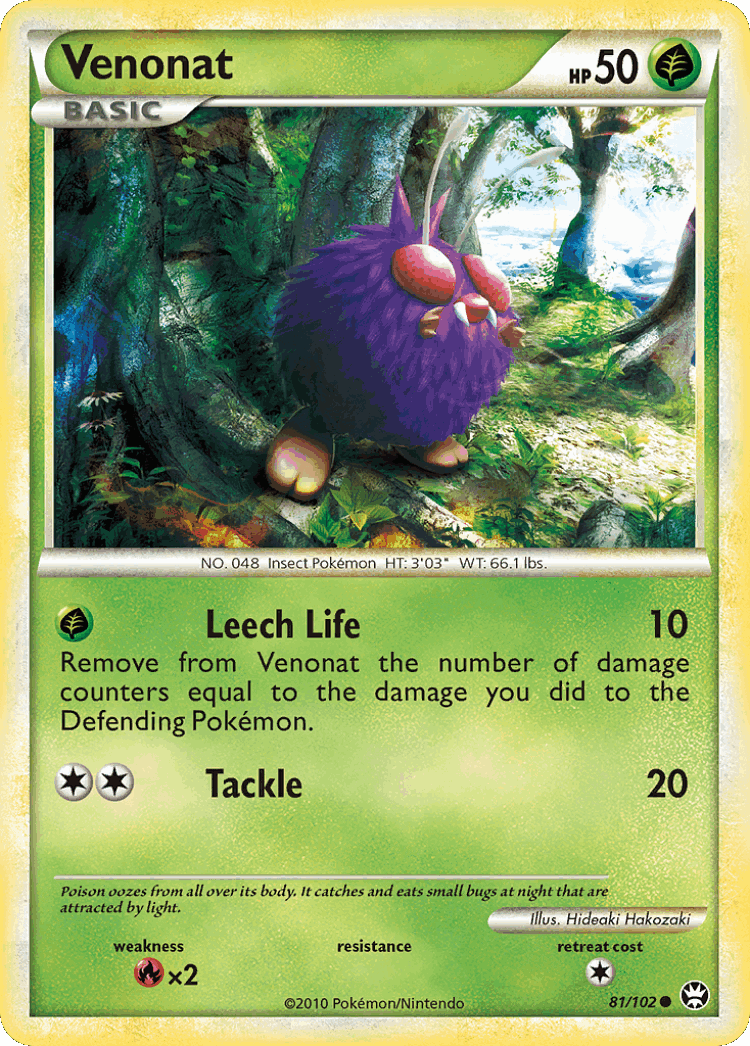 Venonat #81 from HS—Triumphant - Common - Illustrated by Hideaki Hakozaki
