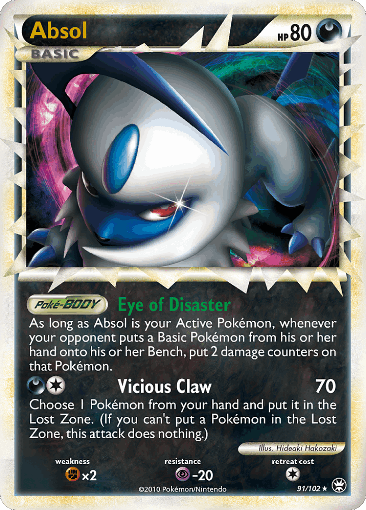 Absol #91 from HS—Triumphant - Rare Prime - Illustrated by Hideaki Hakozaki