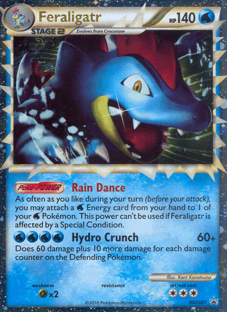 Feraligatr #7 from HGSS Black Star Promos - Promo - Illustrated by Kent Kanetsuna