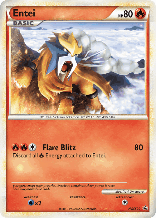 Entei Pokémon TCG card art