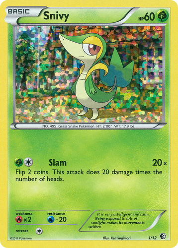 Snivy #1 from McDonald's Collection 2011 - Illustrated by Ken Sugimori
