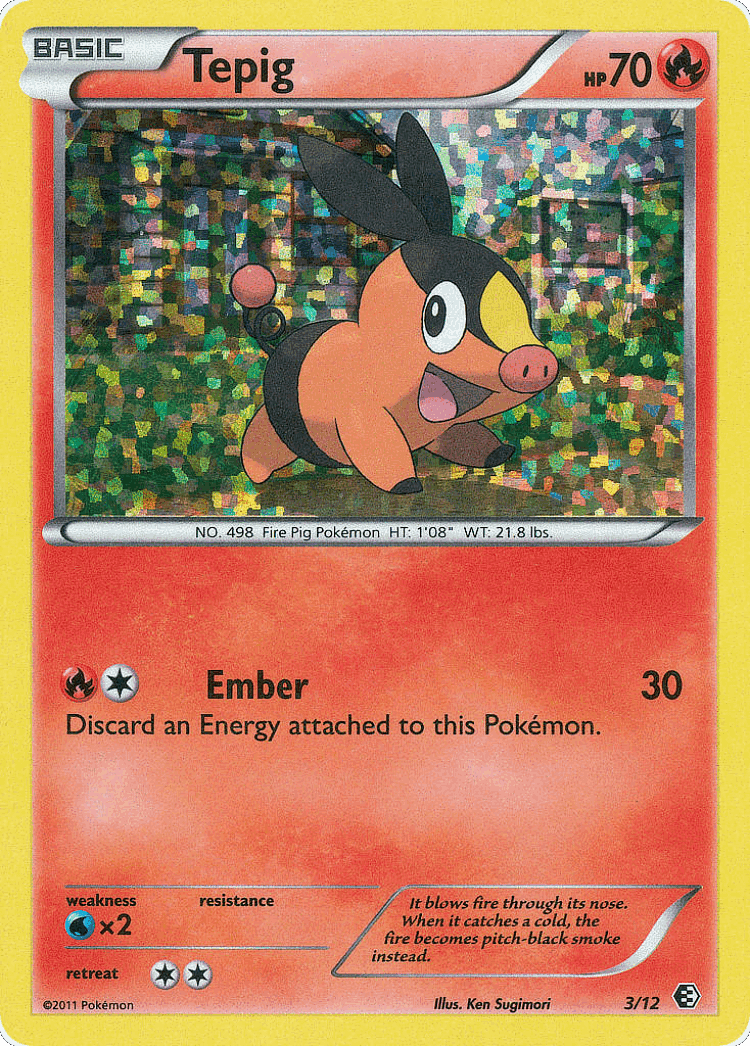 Tepig #3 from McDonald's Collection 2011 - Illustrated by Ken Sugimori