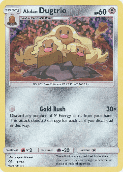 Alolan Dugtrio Pokémon TCG card art