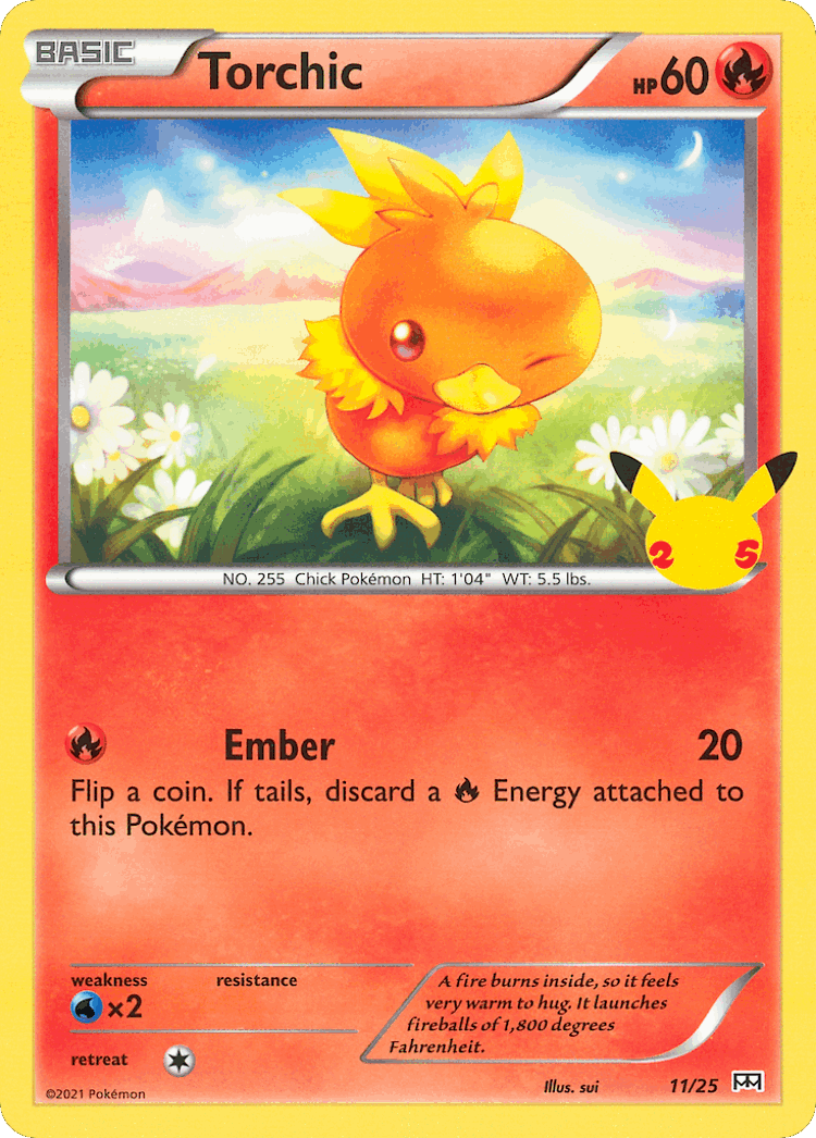 Torchic #11 from McDonald's Collection 2021 - Illustrated by sui