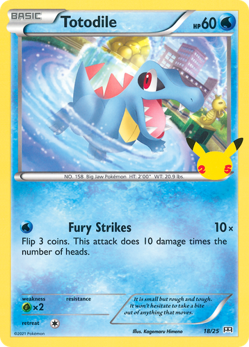 Totodile #18 from McDonald's Collection 2021 - Illustrated by Kagemaru Himeno