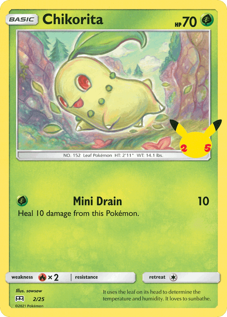 Chikorita #2 from McDonald's Collection 2021 - Illustrated by sowsow