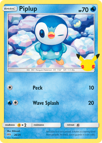 Piplup #20 from McDonald's Collection 2021 - Illustrated by Shibuzoh.