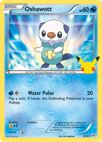 Oshawott #21 from McDonald's Collection 2021 - Illustrated by Ken Sugimori