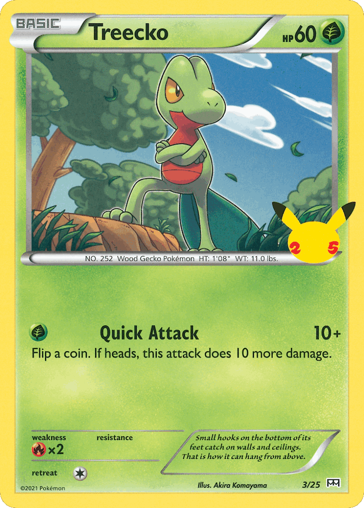Treecko #3 from McDonald's Collection 2021 - Illustrated by Akira Komayama