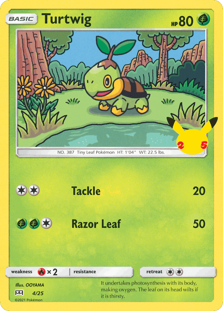 Turtwig #4 from McDonald's Collection 2021 - Illustrated by OOYAMA