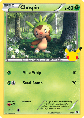 Chespin #6 from McDonald's Collection 2021 - Illustrated by 5ban Graphics