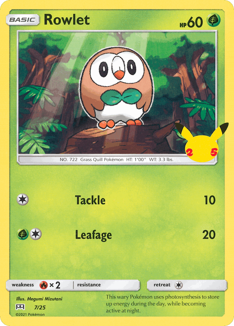 Rowlet #7 from McDonald's Collection 2021 - Illustrated by Megumi Mizutani